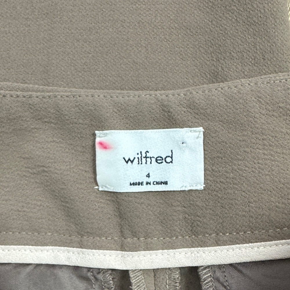 Aritzia Wilfred The Effortless Pant Crepette Brown Tan Pleated Front Trousers - Picture 8 of 11